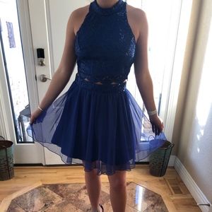 Royal Blue two piece formal dress